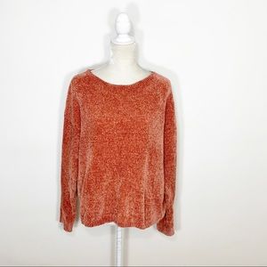 EXPRESS pink chenille knit pullover sweater